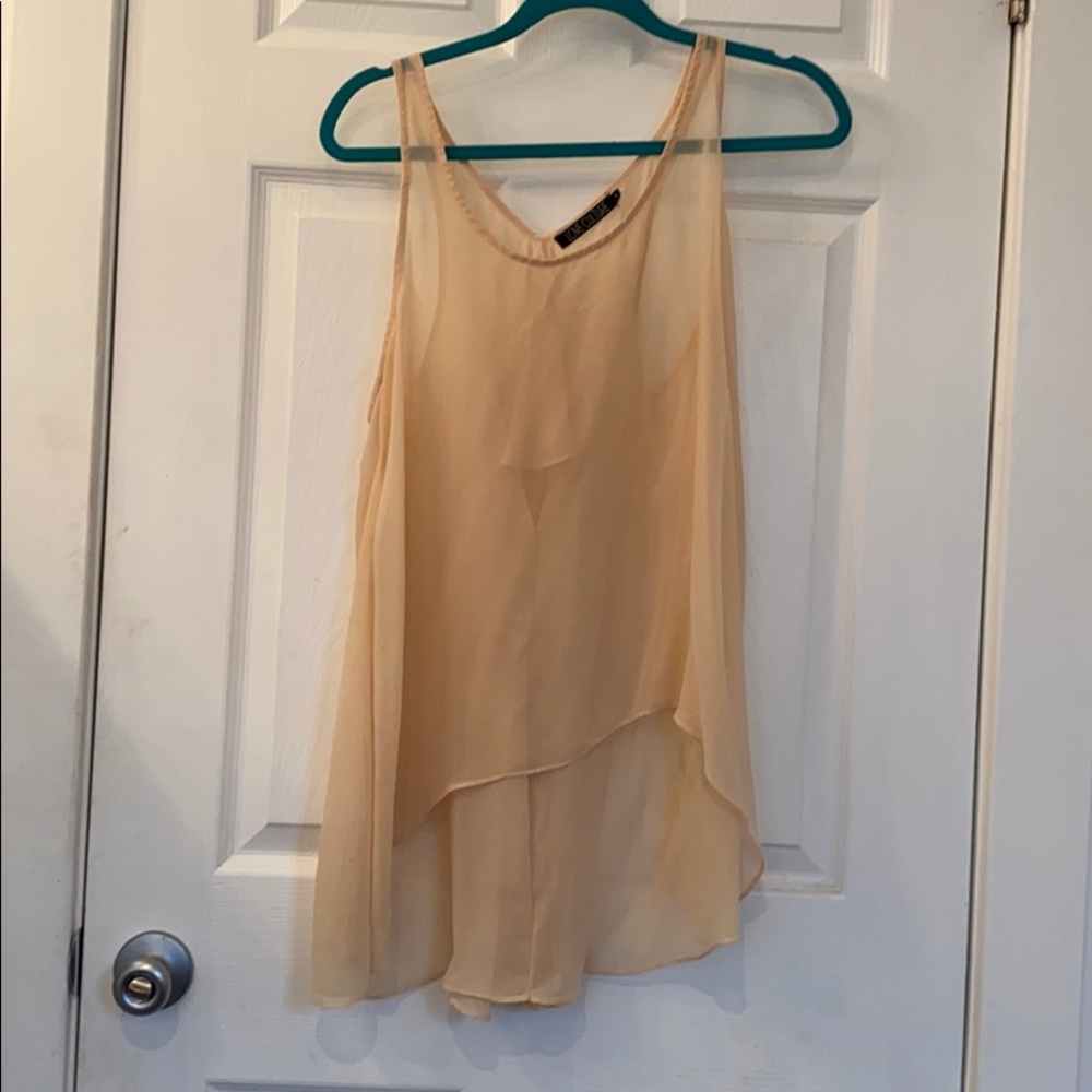Asymmetrical sheer top